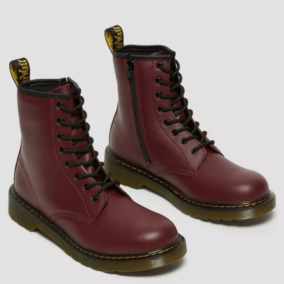 Dr. Martens Youth 1460 Softy Leather Lace Up Boots Sz 3 Cherry Red - Picture 1 of 8